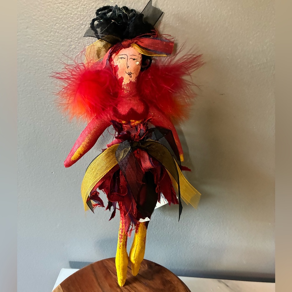 Fire Fairy | Original Handmade Art Doll Mixed Media - D. Garcia with tag